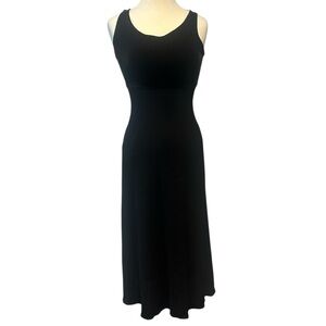 Banana Republic Black Maxi Dress Velvet Bodice Sleeveless Stretch Medium